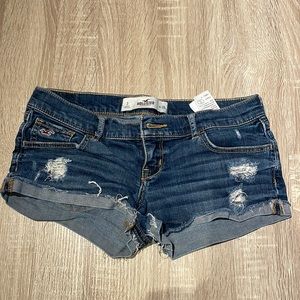Hollister destroyed denim shorts